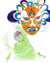 Babu Mischief in his terrifying mask form